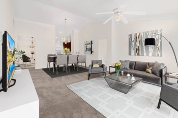 Living room and kitchen view